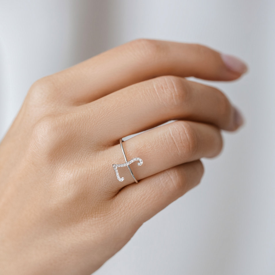 Prsten s diamanty Curly Glittery L