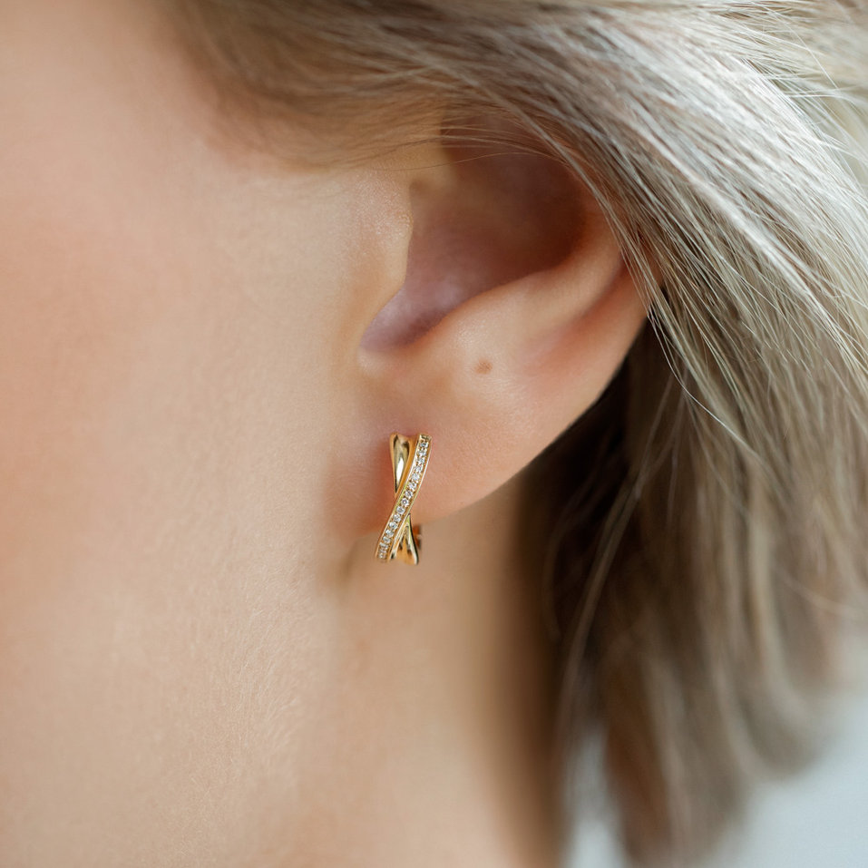 Náušnice s diamanty Shiny Ribbon