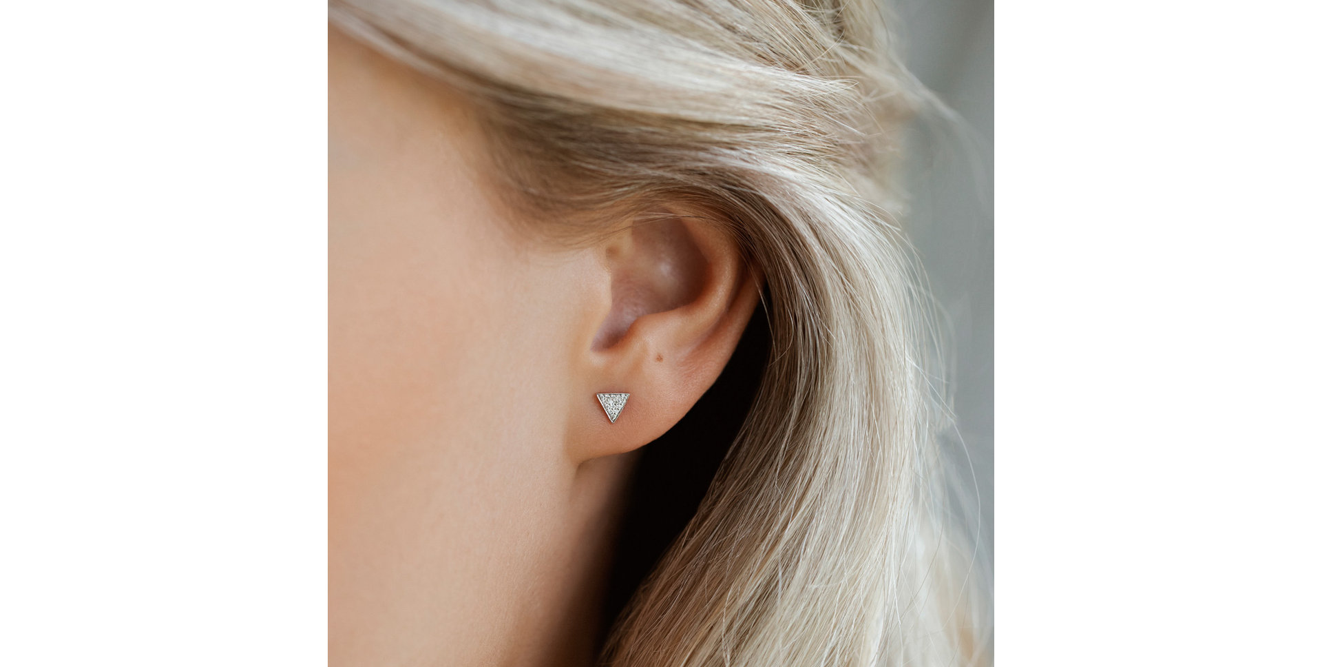 Náušnice s diamanty Glossy Triangle