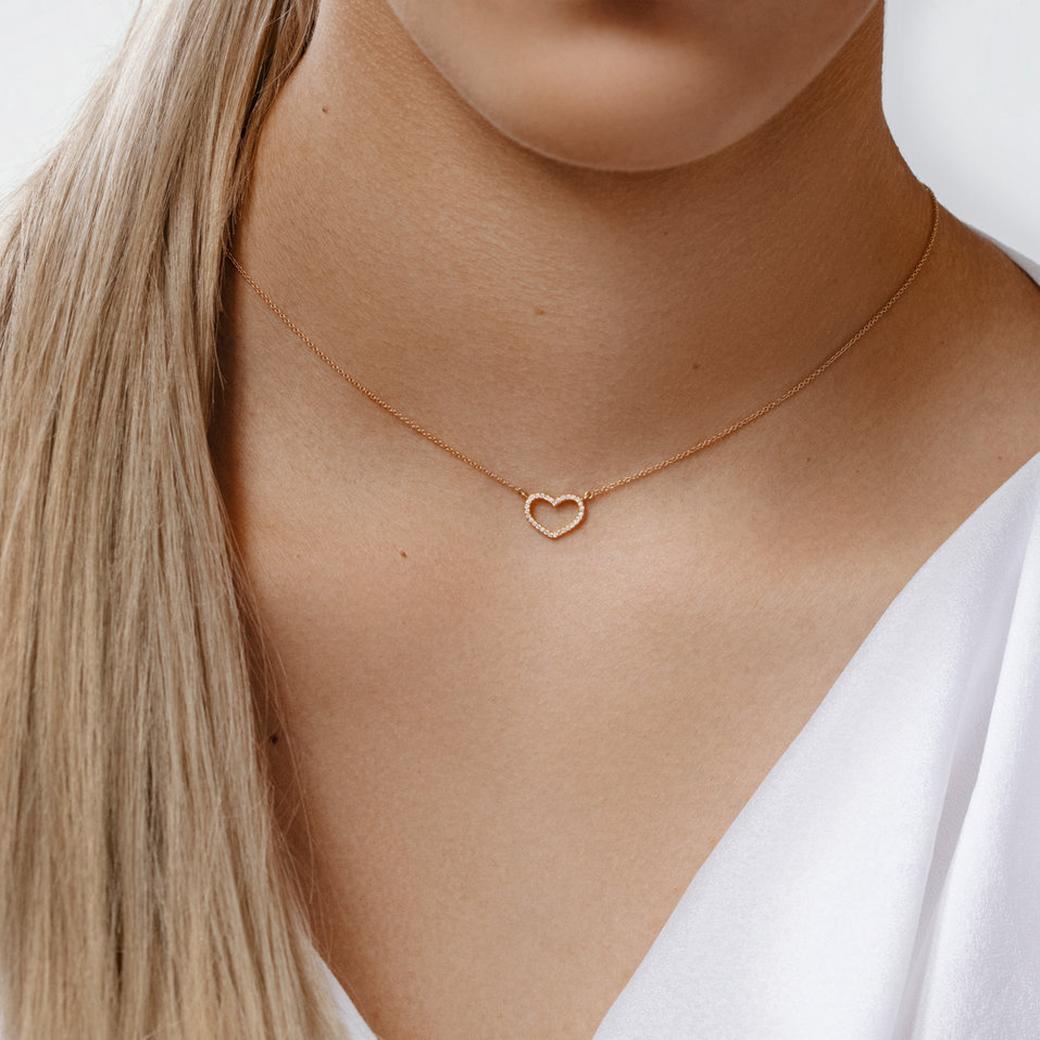 Náhrdelník s diamanty Heart