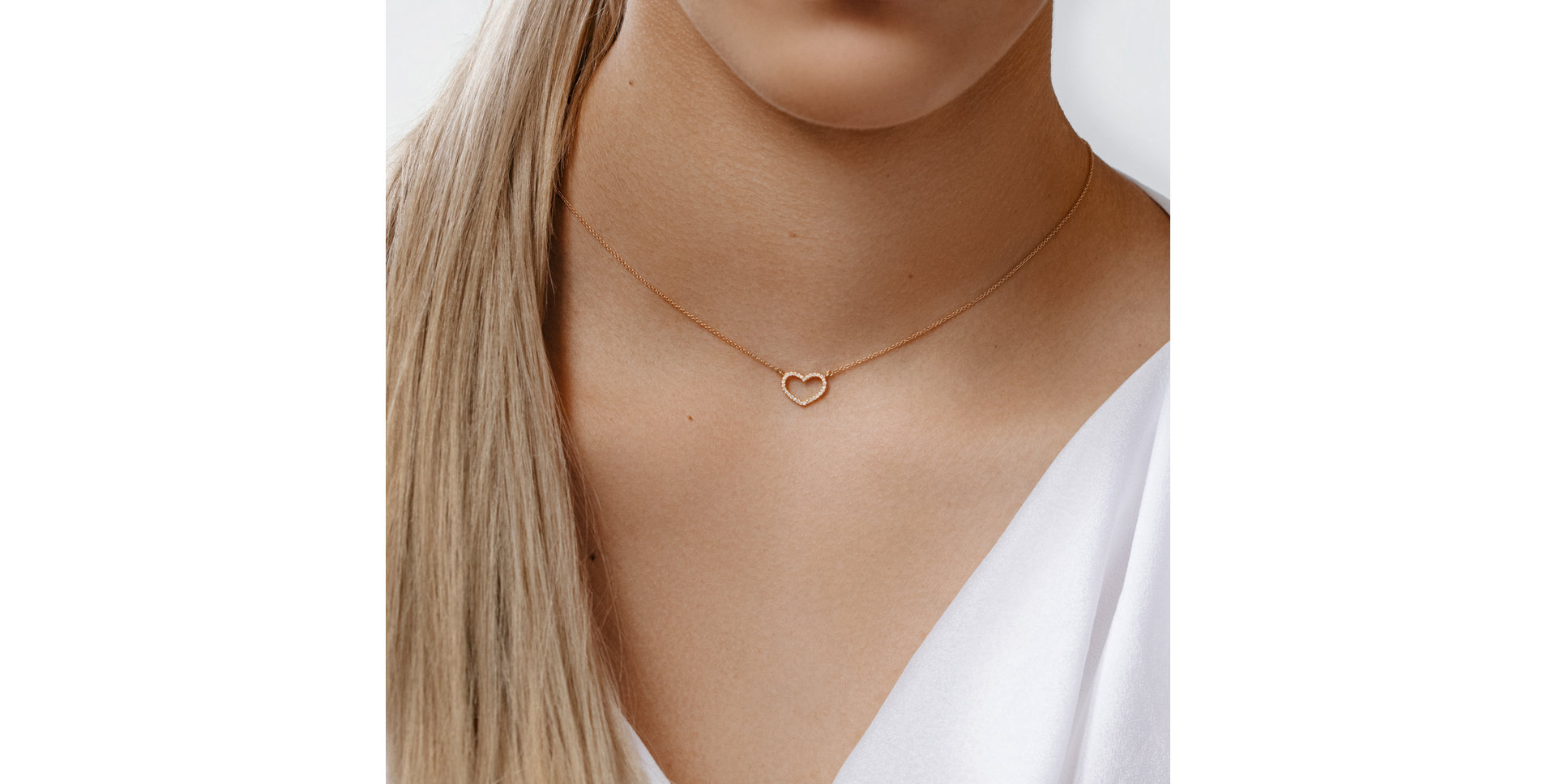 Náhrdelník s diamanty Heart