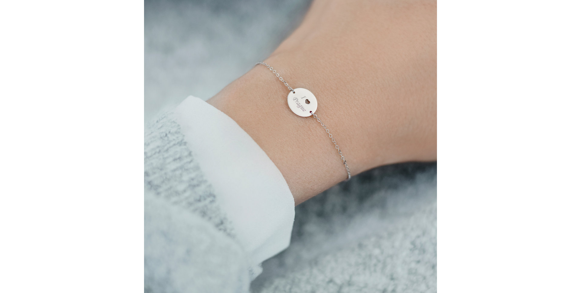 Náramek s diamantem I Love Prague