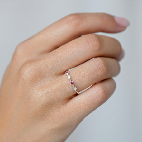 Prsten s diamanty a safíry Simplicity