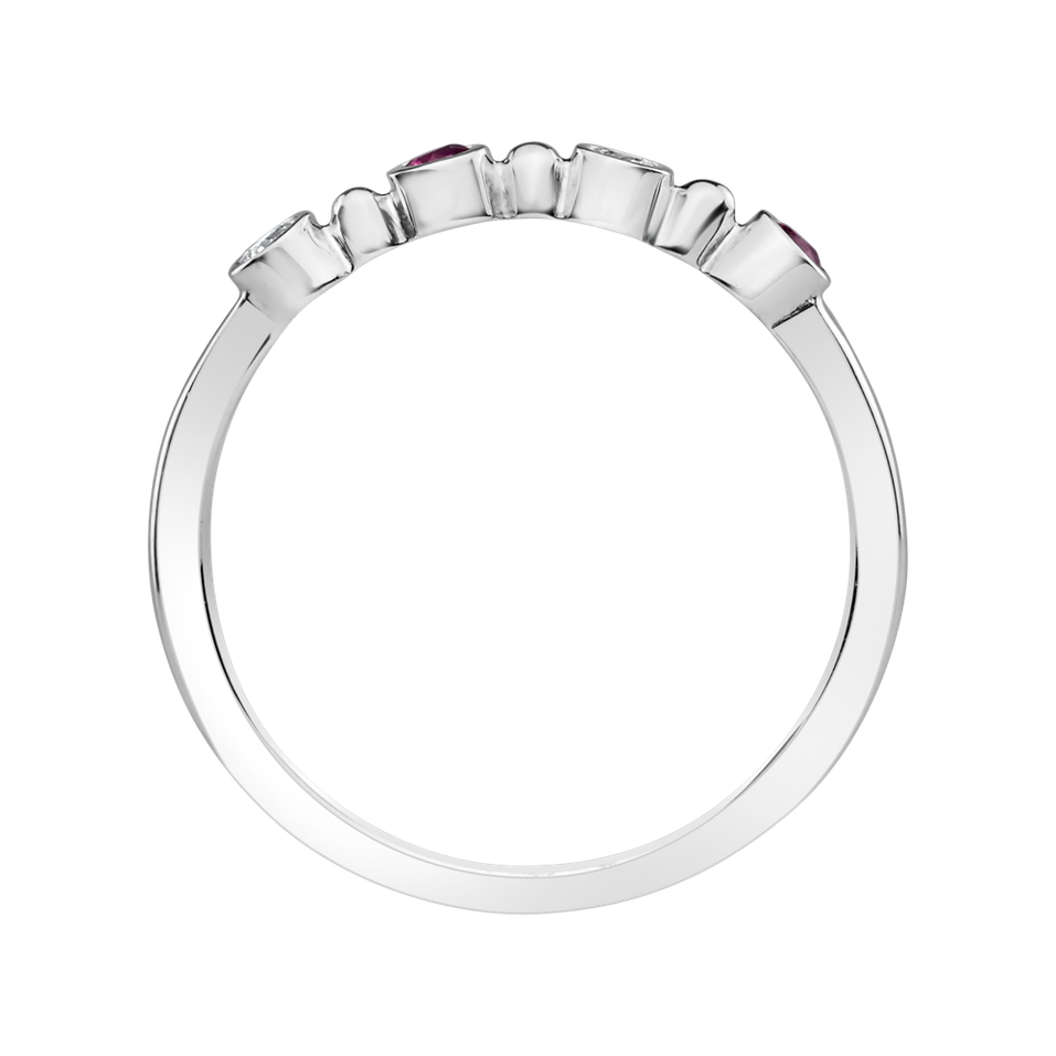 Prsten s diamanty a rubíny Simplicity