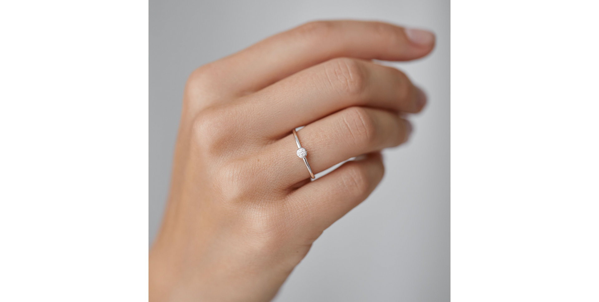 Prsten s diamantem Glossy Dots