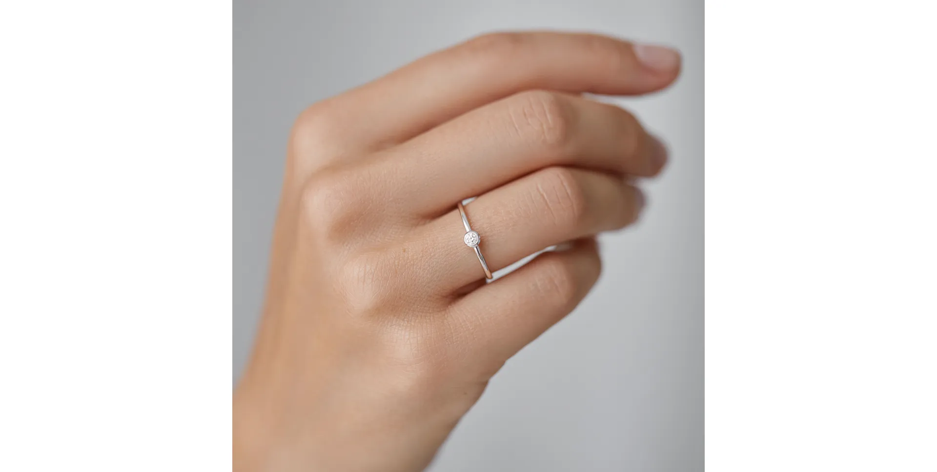 Prsten s diamantem Glossy Dots