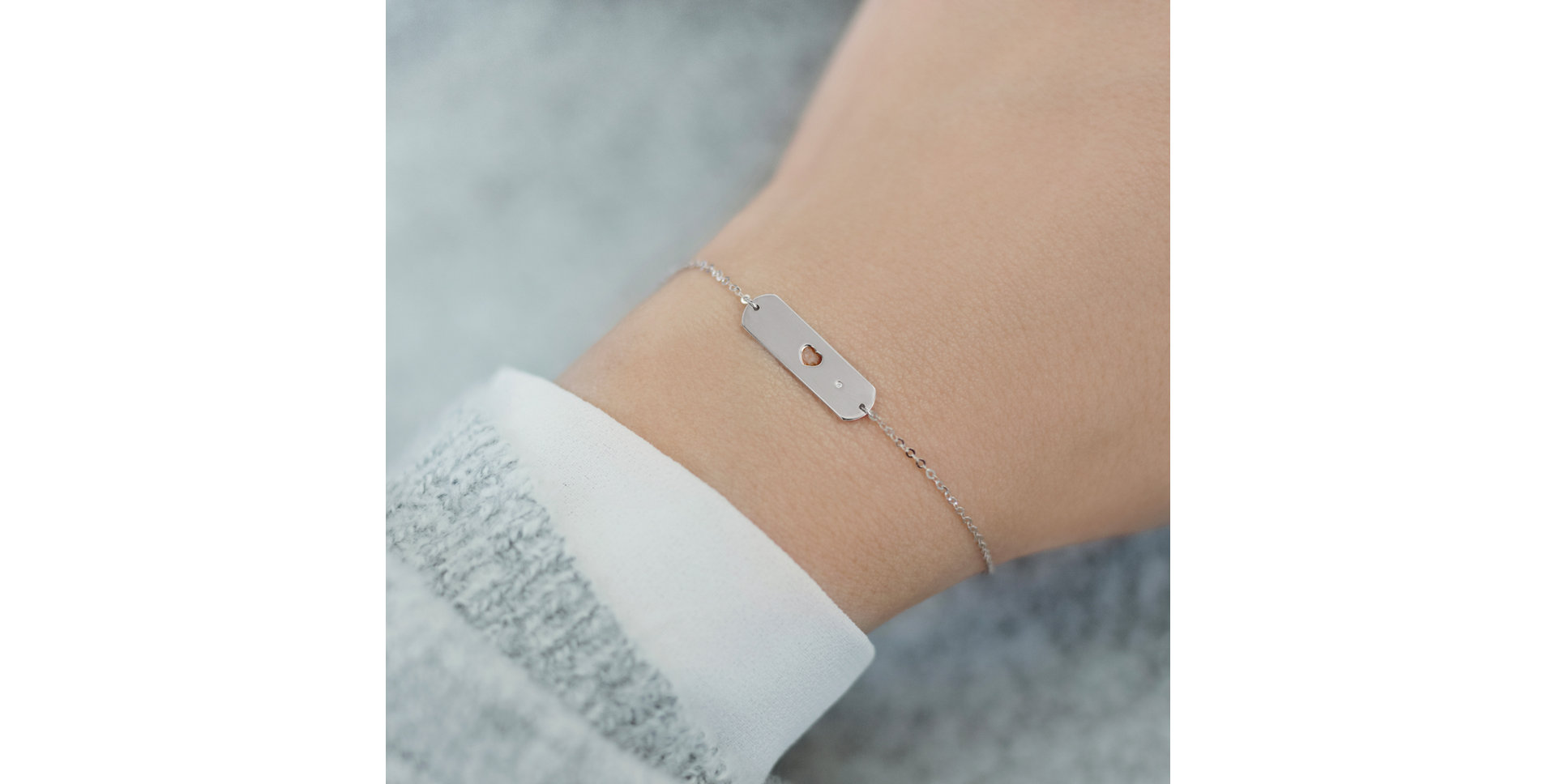 Náramek s diamantem Charming Heart