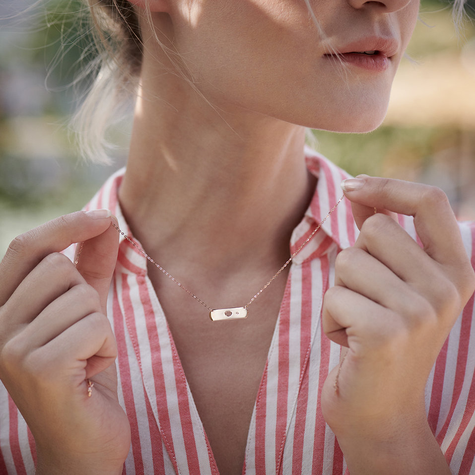 Náhrdelník s diamantem Heart Love