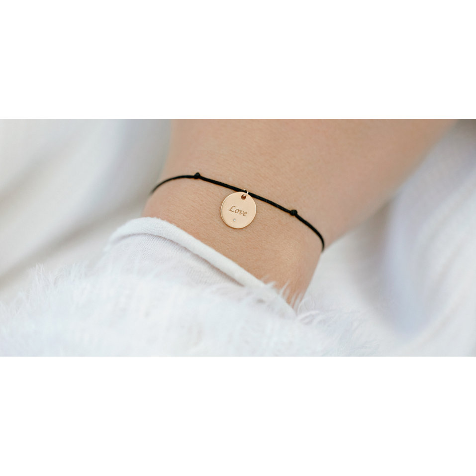 Diamantový náramek se šňůrkou Secret Love