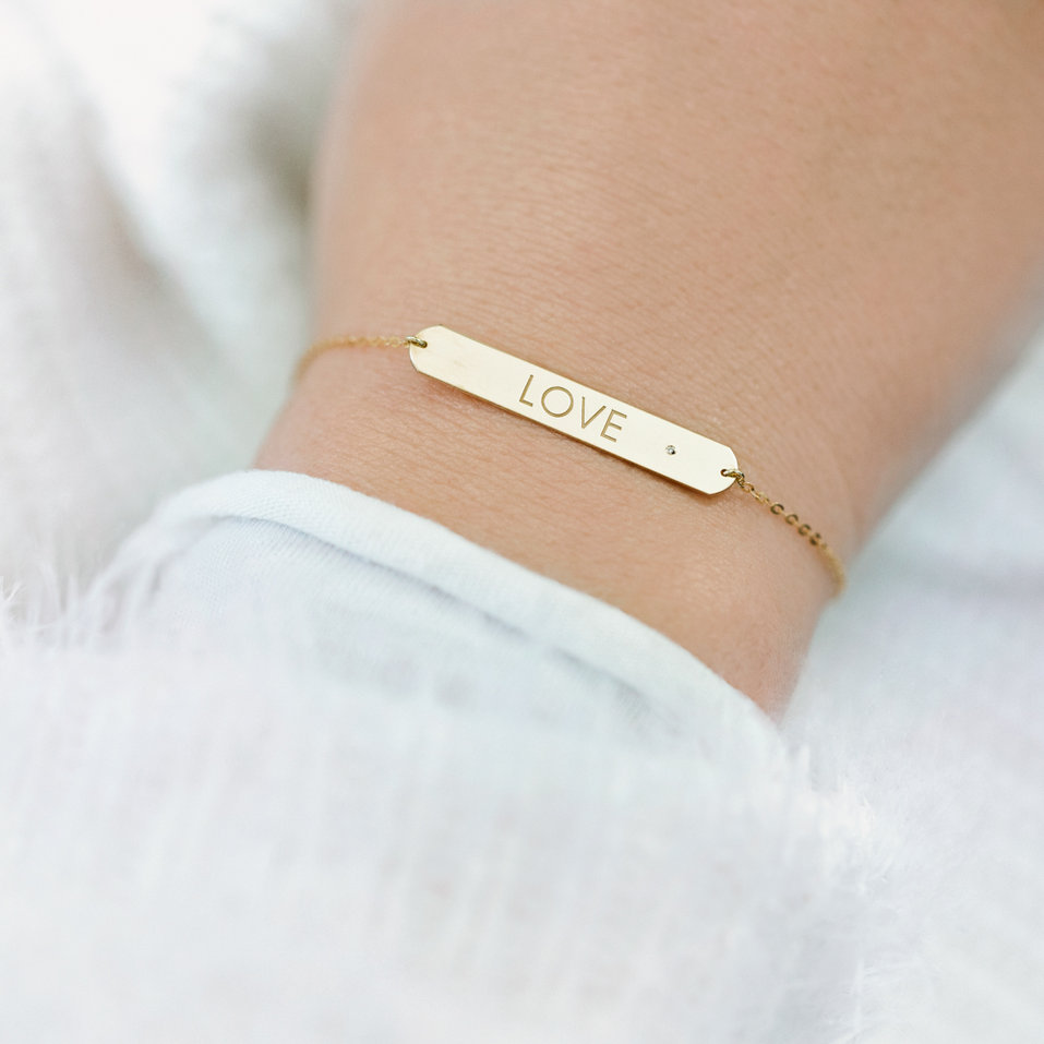 Náramek s diamantem Love Military