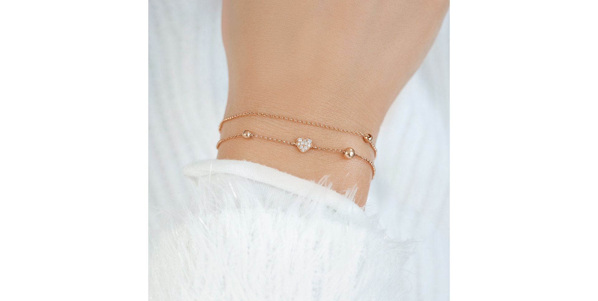 Náramek s diamanty Diamond Heart