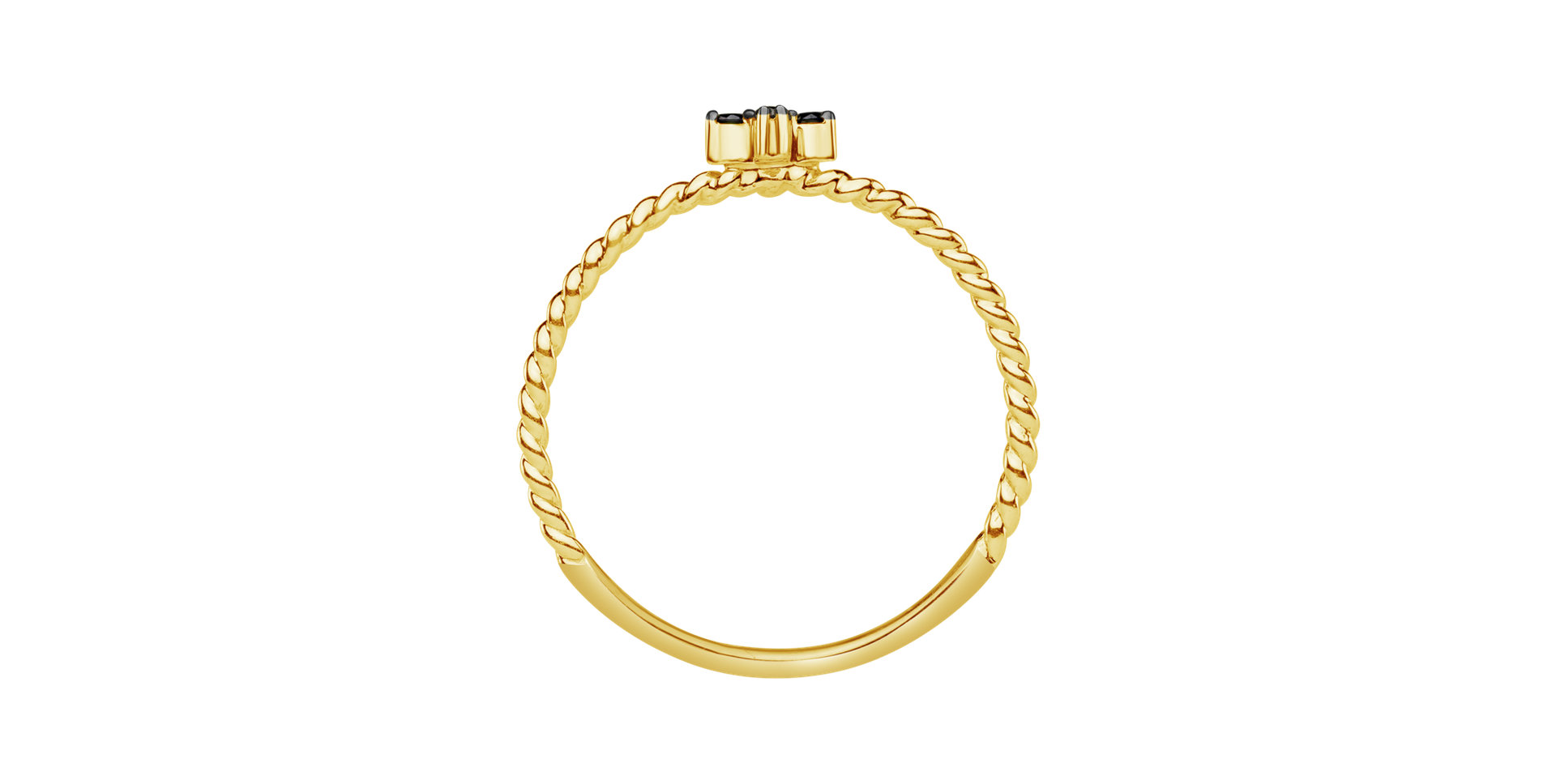 Prsten s černými diamanty Cross