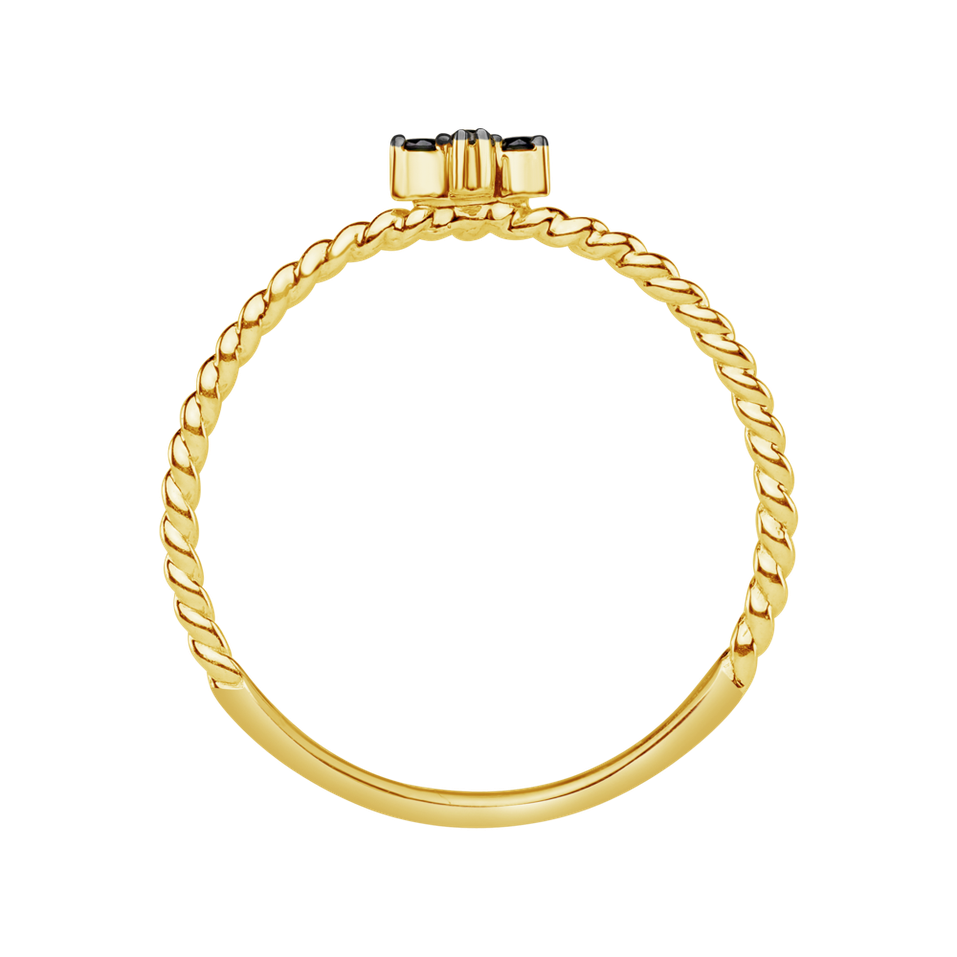 Prsten s černými diamanty Cross