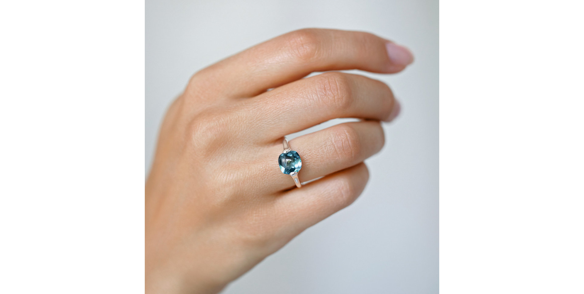 Prsten s chalcedonem blue Bonbon