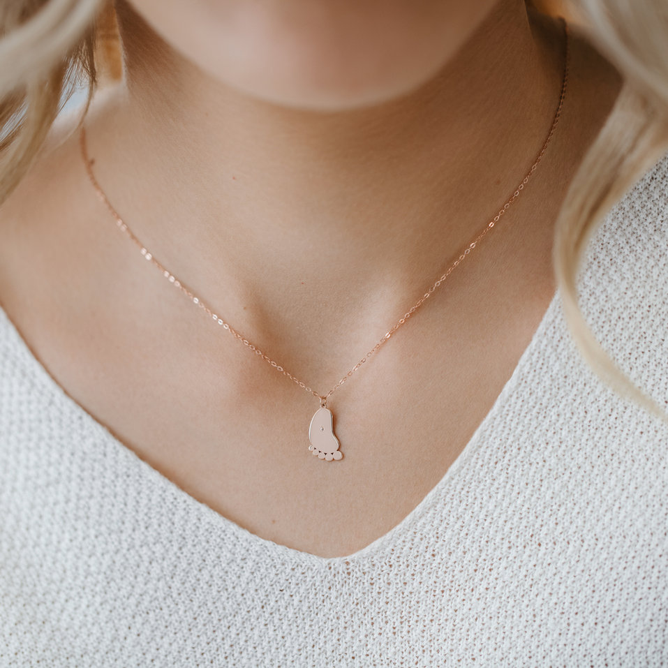 Náhrdelník s diamantem Baby Foot