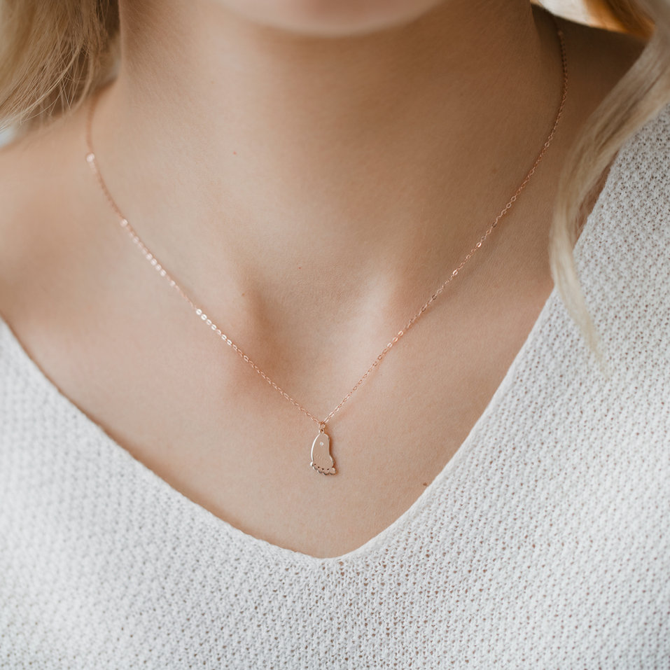 Náhrdelník s diamantem Baby Foot