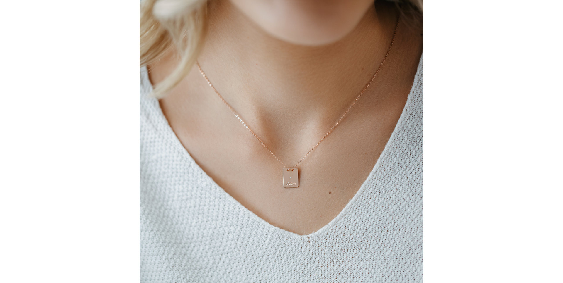 Náhrdelník s diamantem Stamp Love