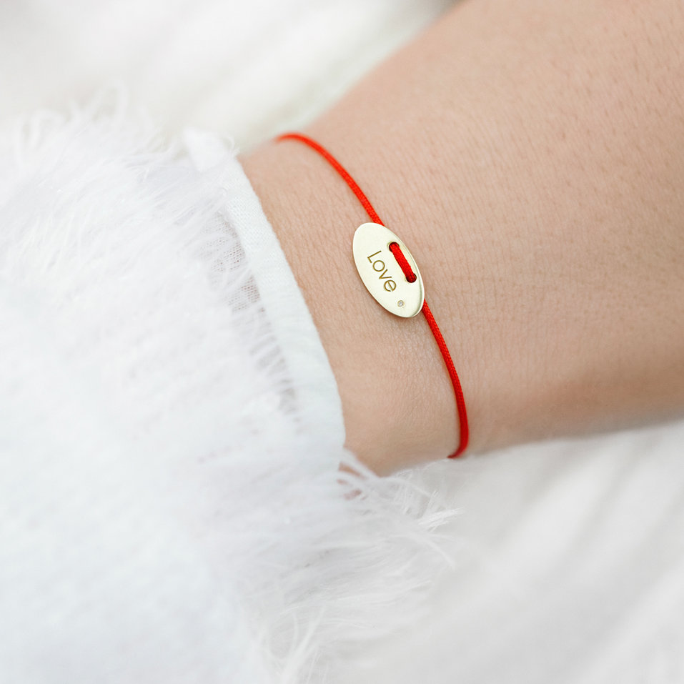 Diamantový náramek se šňůrkou Stamp