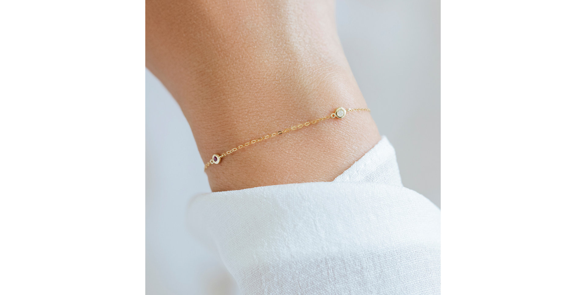 Náramek s černými a hnědými diamanty Dots