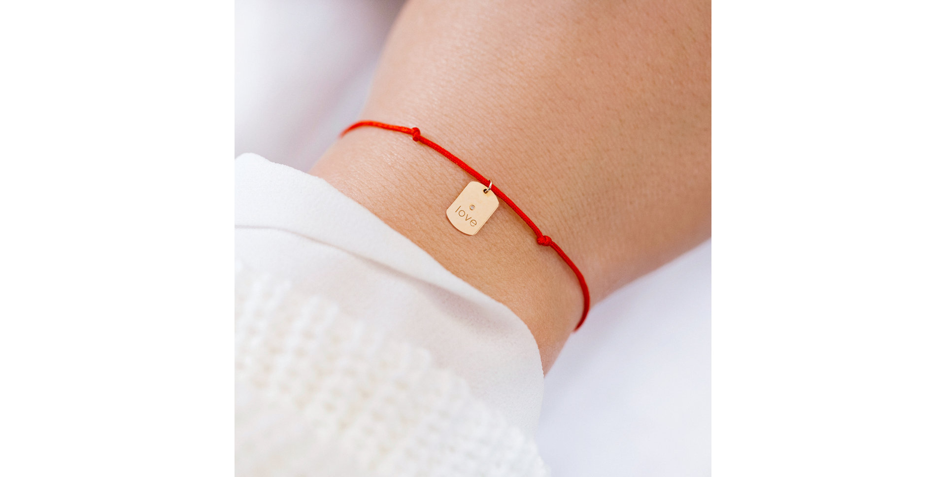 Diamantový náramek se šňůrkou Military Stamp