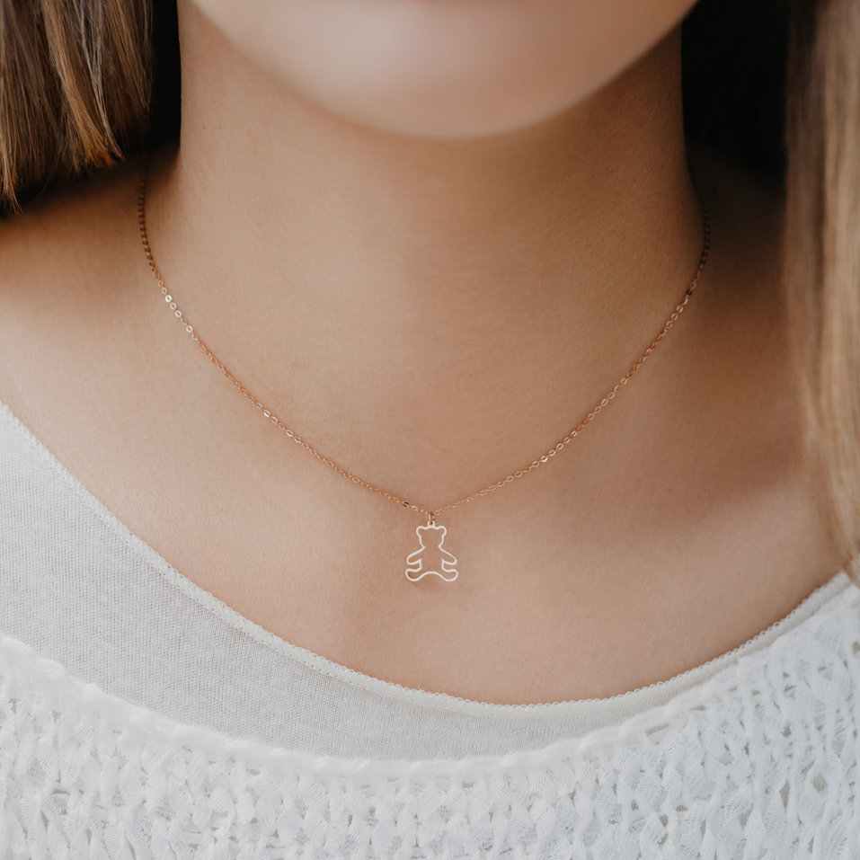 Náhrdelník s diamantem Teddy Bear