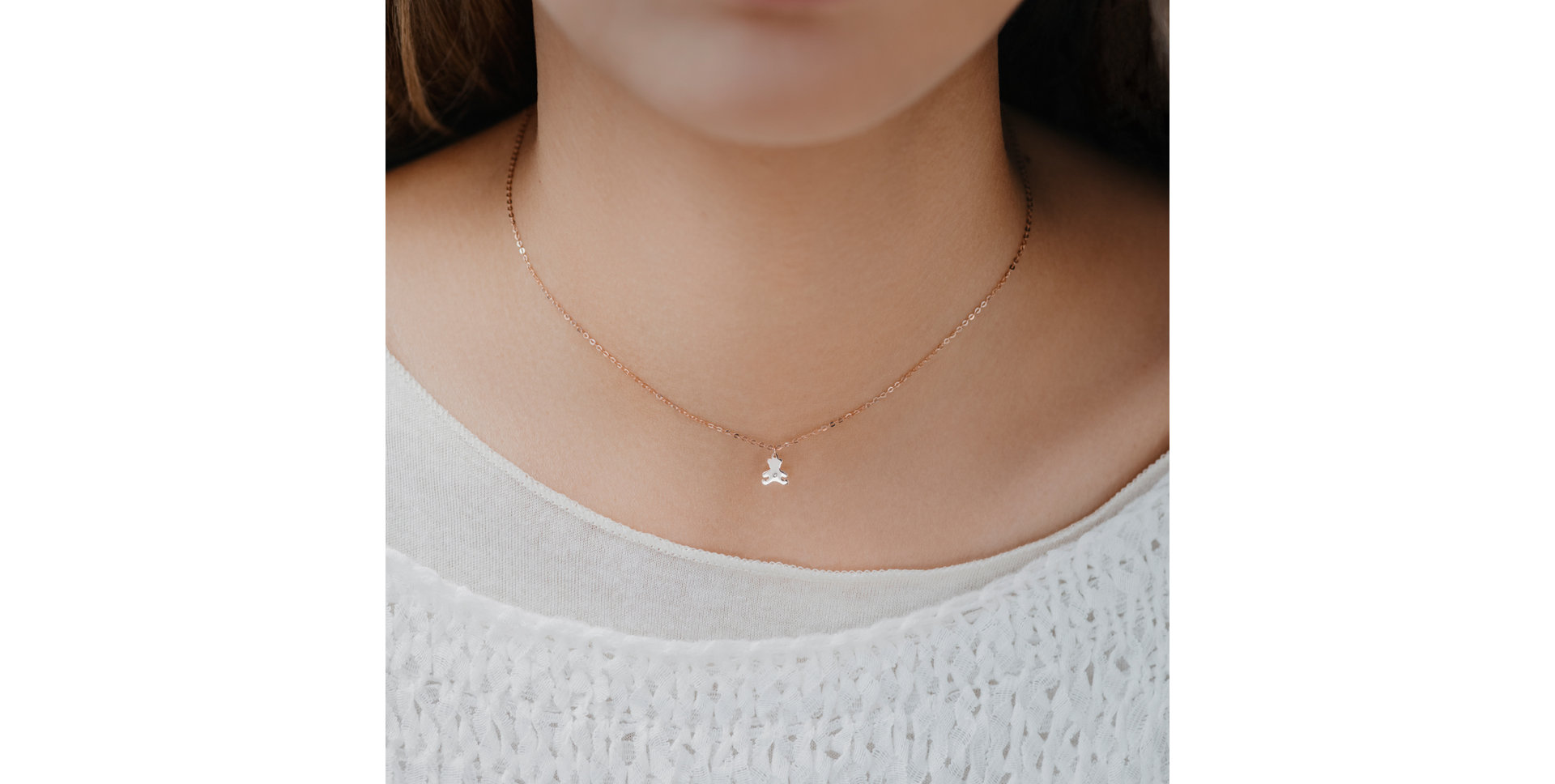 Náhrdelník s diamantem Teddy Bear