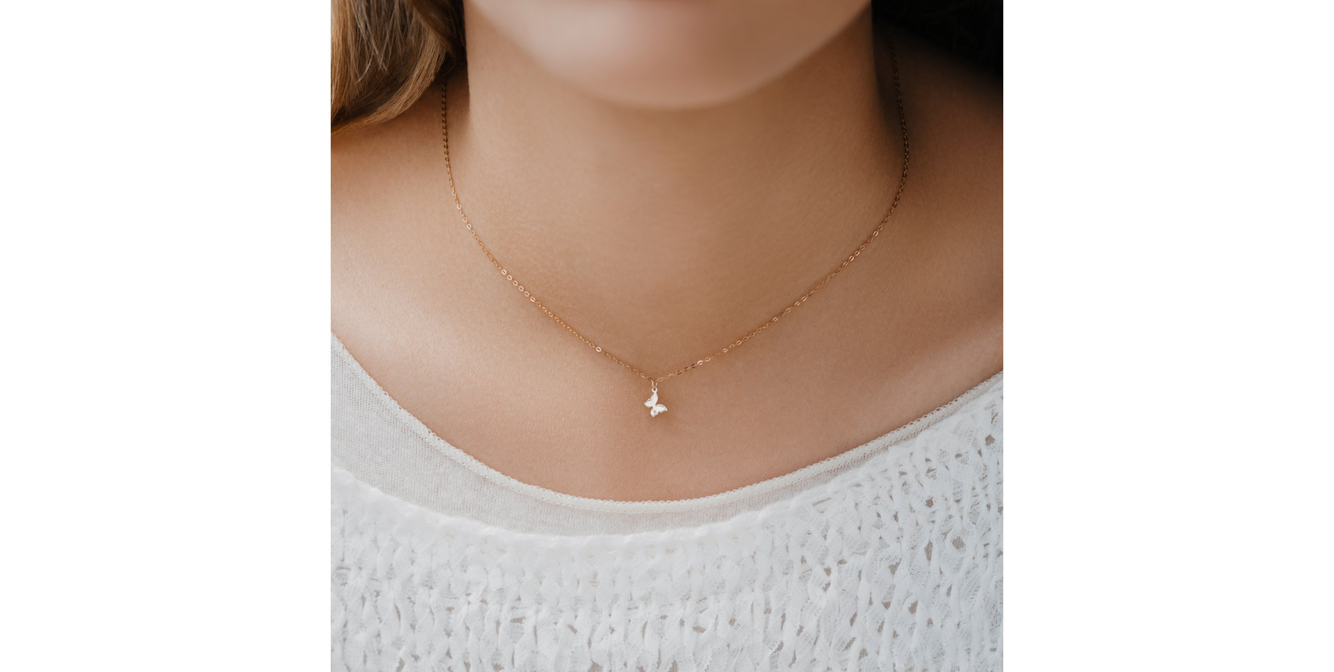 Náhrdelník s diamantem Lovely Butterfly