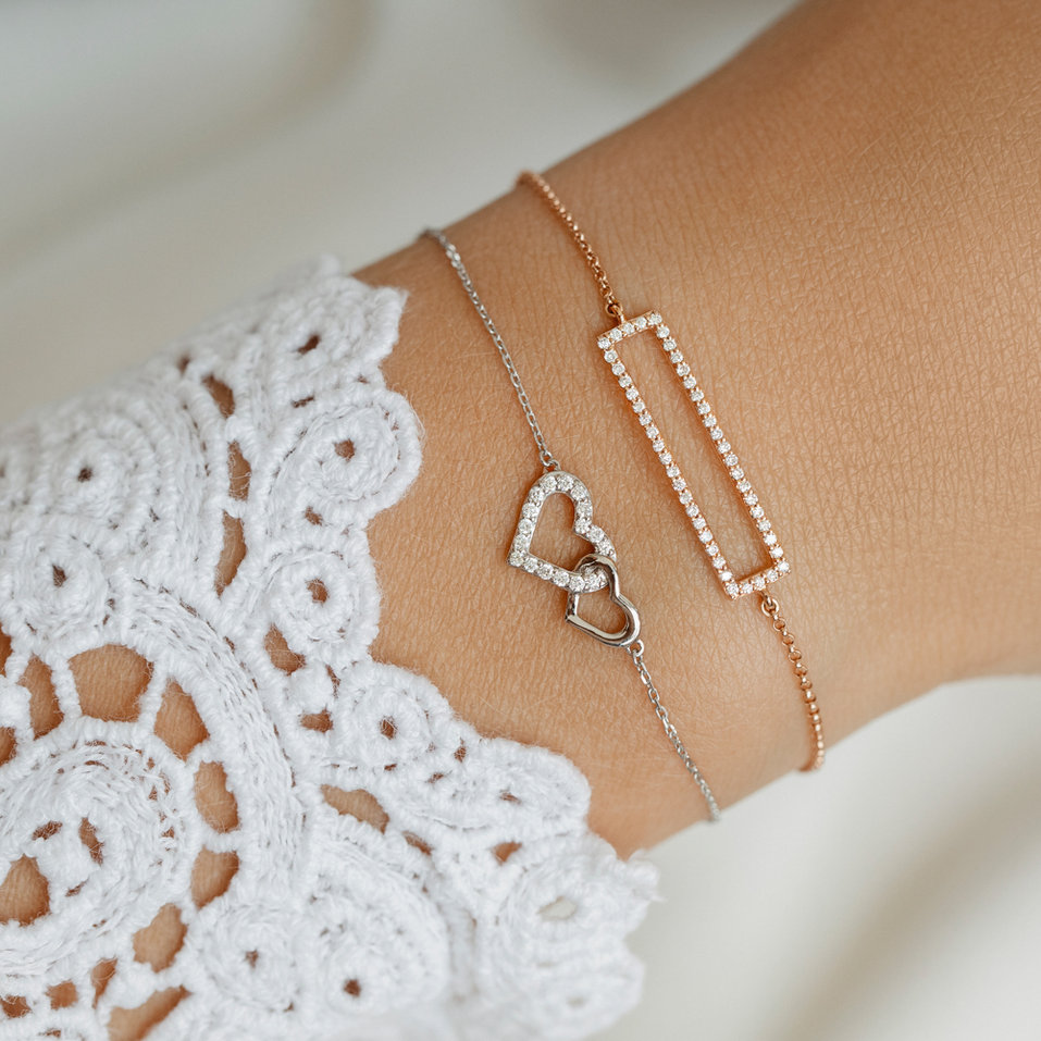 Náramek s diamanty Hearts