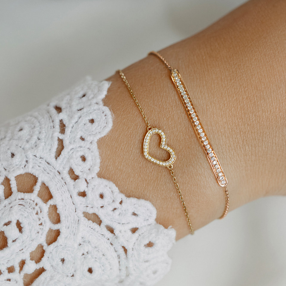 Náramek s černými diamanty Line