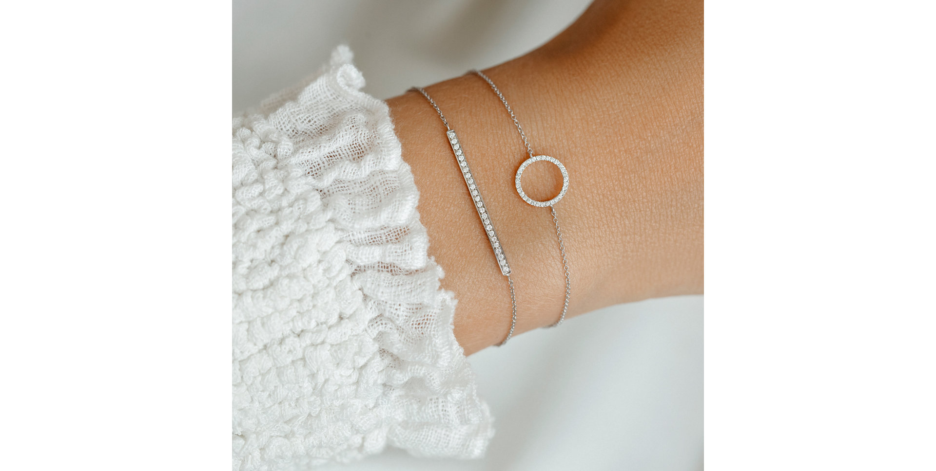 Náramek s hnědými diamanty Line