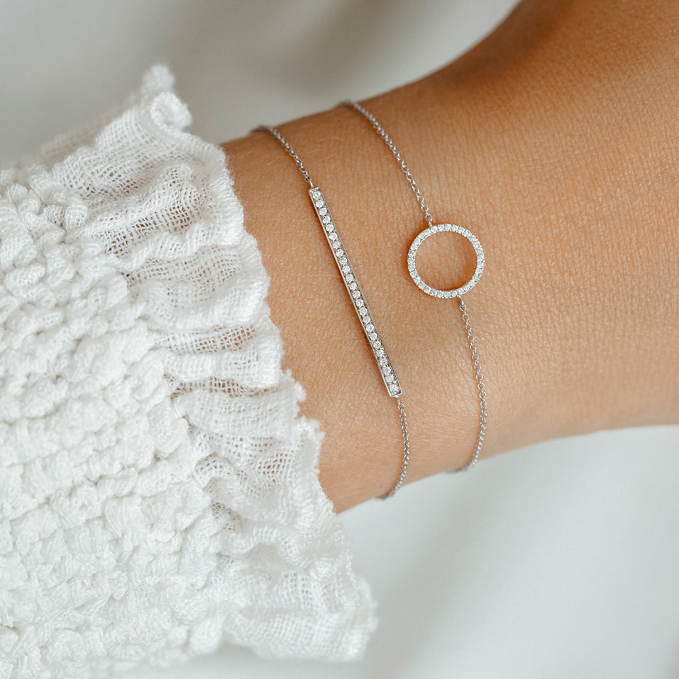 Náramek s hnědými diamanty Line