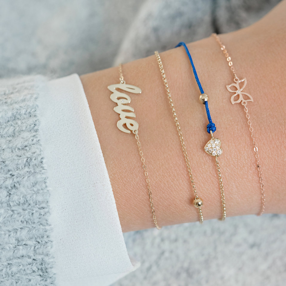 Náramek s diamantem Gold Butterfly