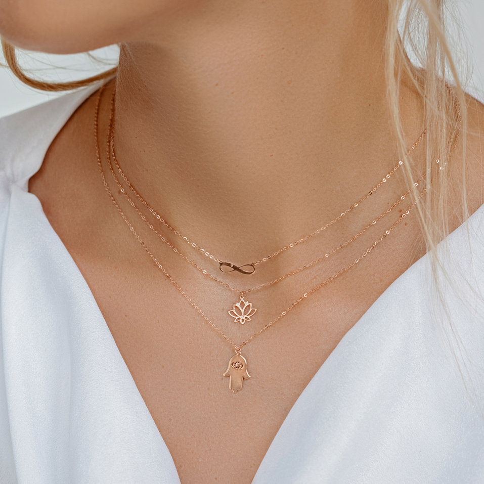 Náhrdelník s diamantem Lotus Flower