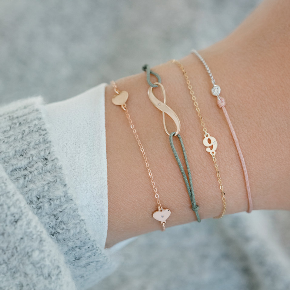 Náramek s diamantem Little Heart