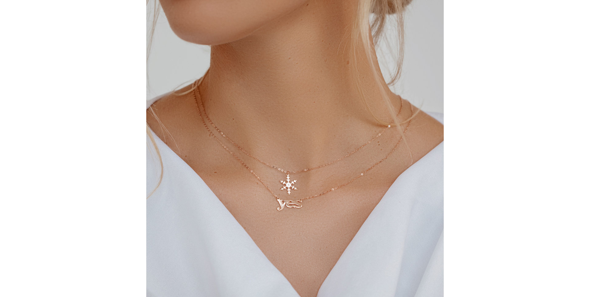 Náhrdelník s diamantem Snowflake