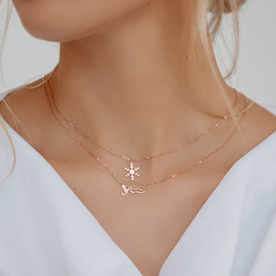 Náhrdelník s diamantem Snowflake