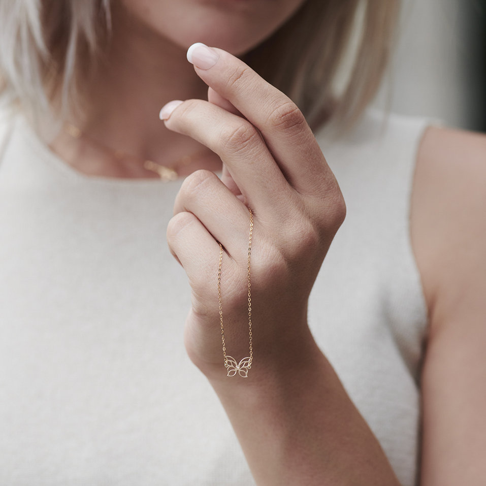 Náramek s diamantem Miracle Butterfly