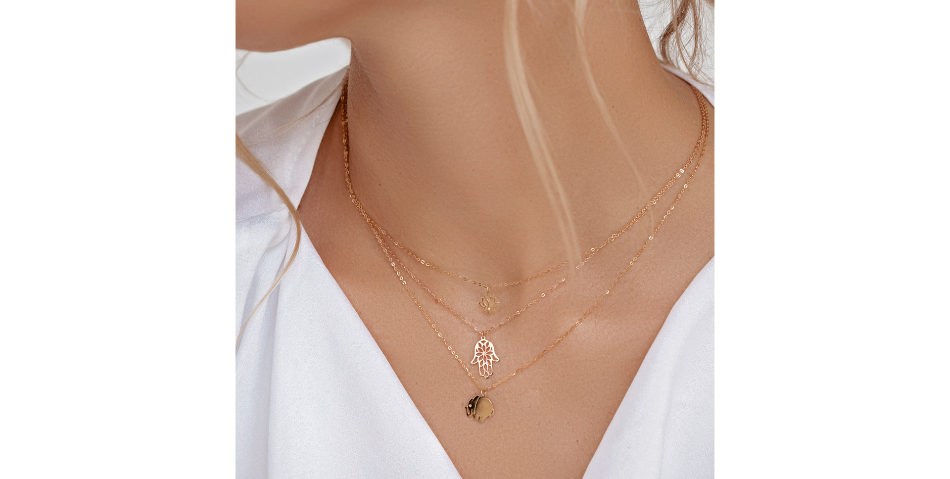 Náhrdelník s diamantem Little Lotus