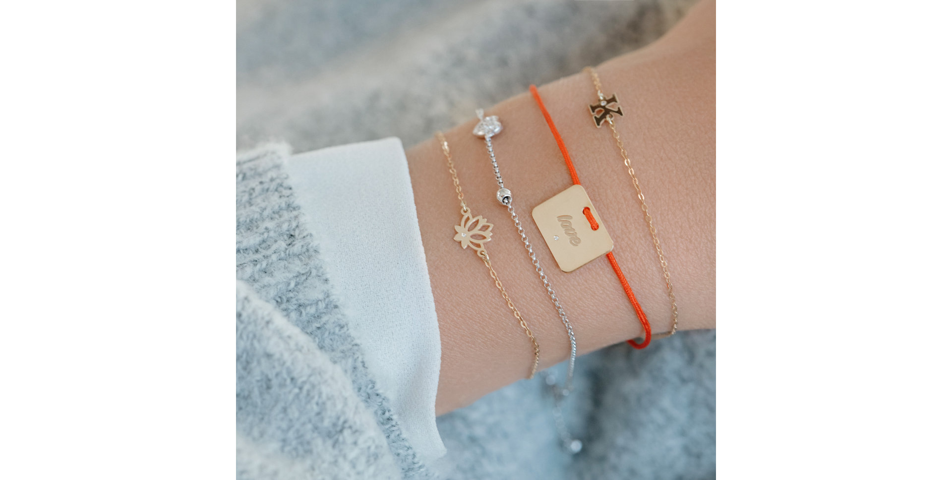 Náramek s diamantem Little Lotus