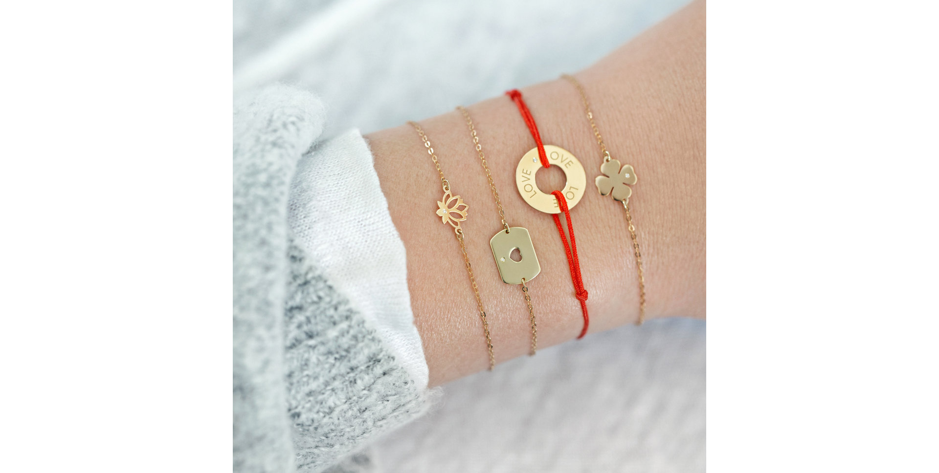 Diamantový náramek se šňůrkou Love Circle