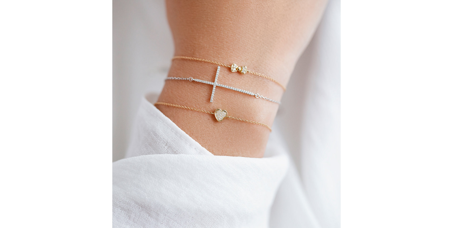 Náramek s diamanty Shiny Heart