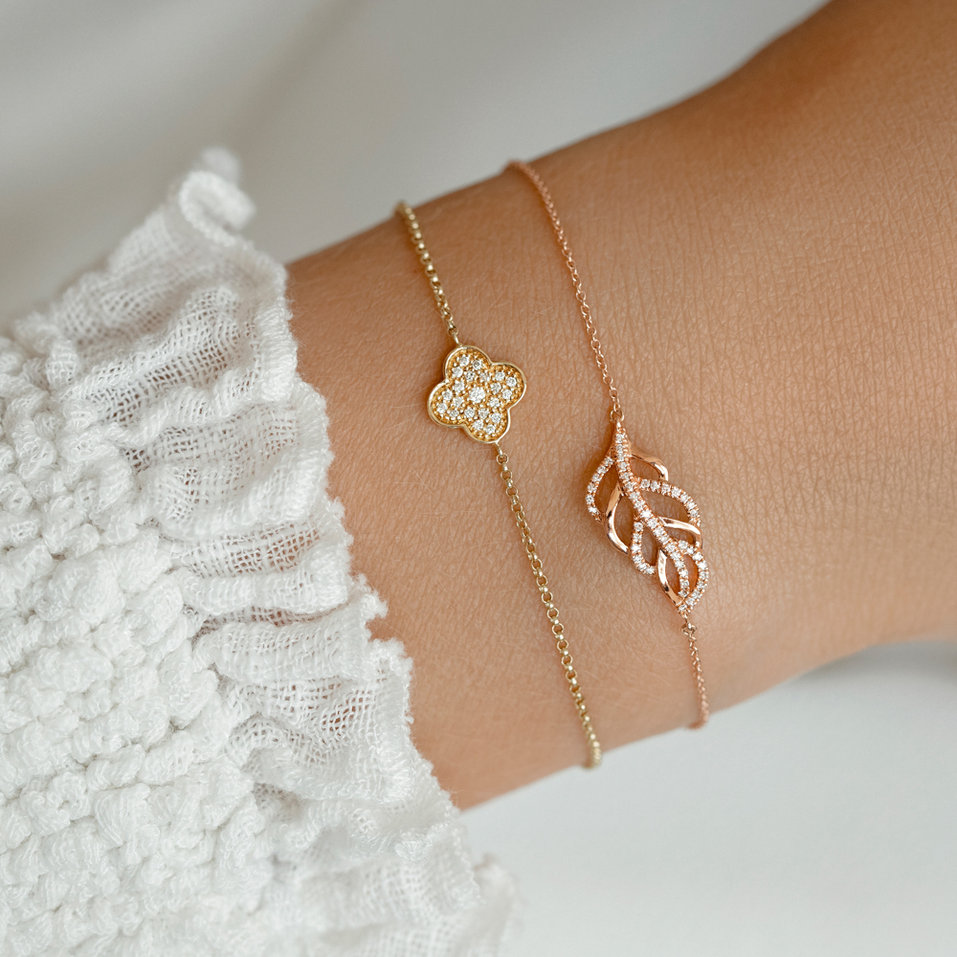 Náramek s diamanty Shiny Clover