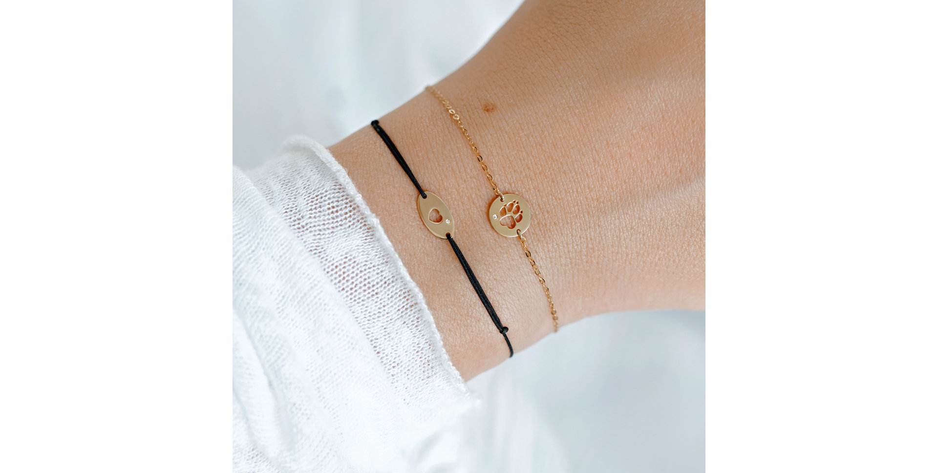 Diamantový náramek se šňůrkou Gold Heart