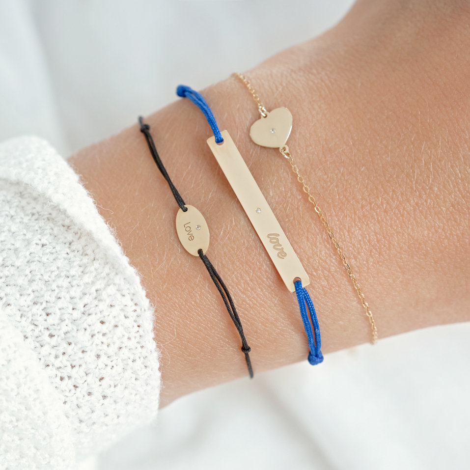 Diamantový náramek se šňůrkou Gold Stamp