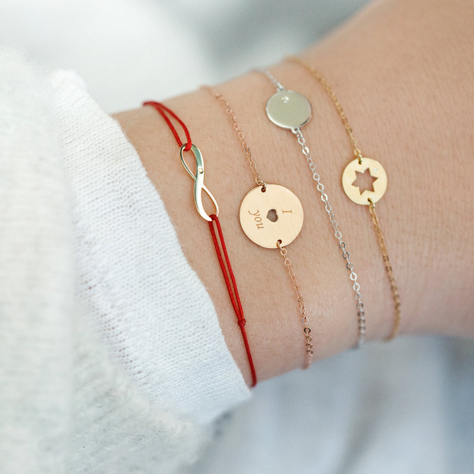 Diamantový náramek se šňůrkou Infinity