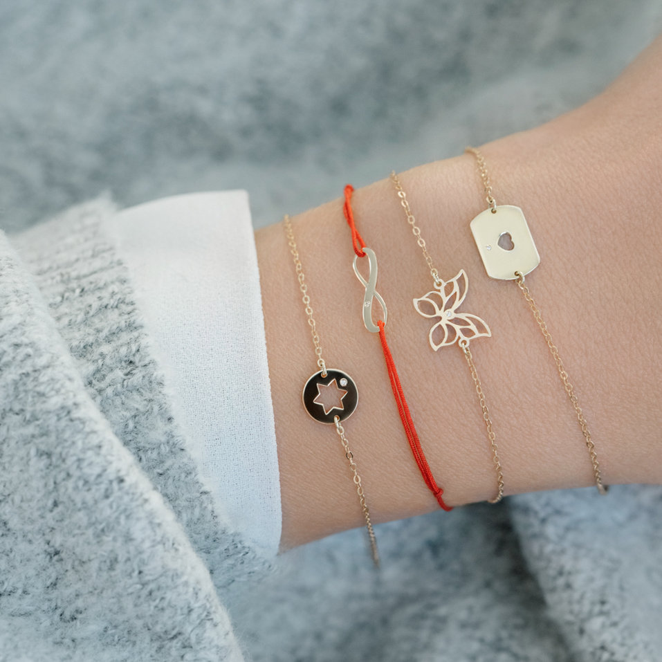 Diamantový náramek se šňůrkou Infinity