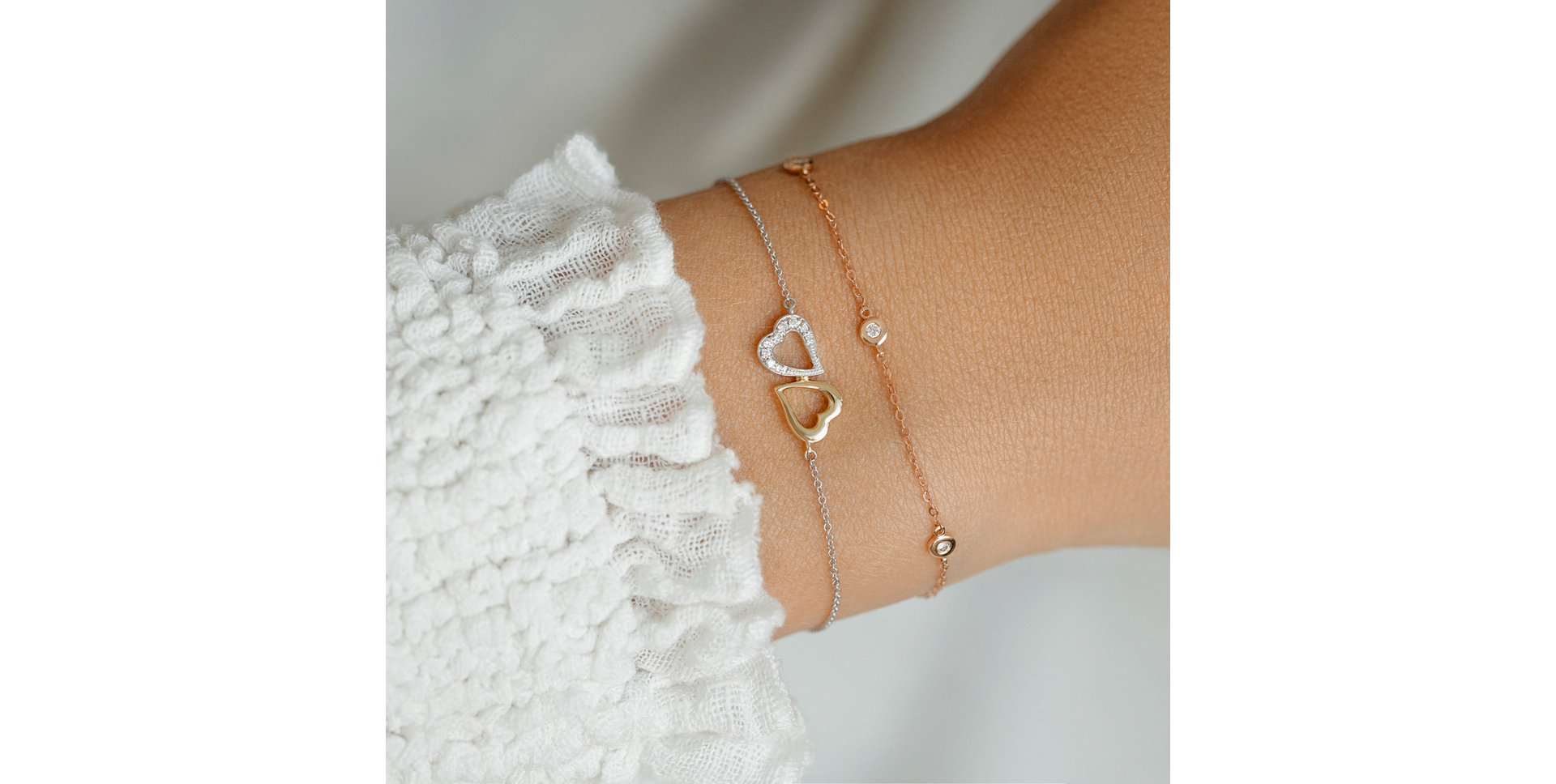 Náramek s diamanty Lovely Heart