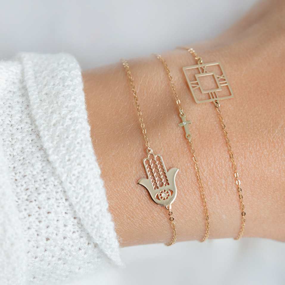 Náramek s diamantem Golden Hour