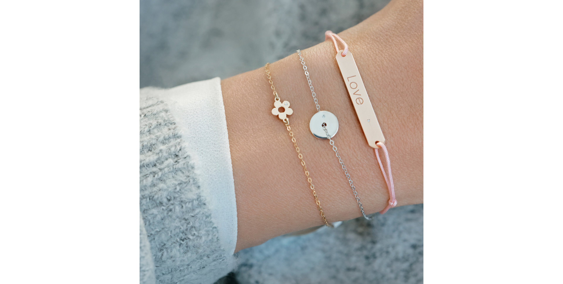 Náramek s diamantem Diamond Flower