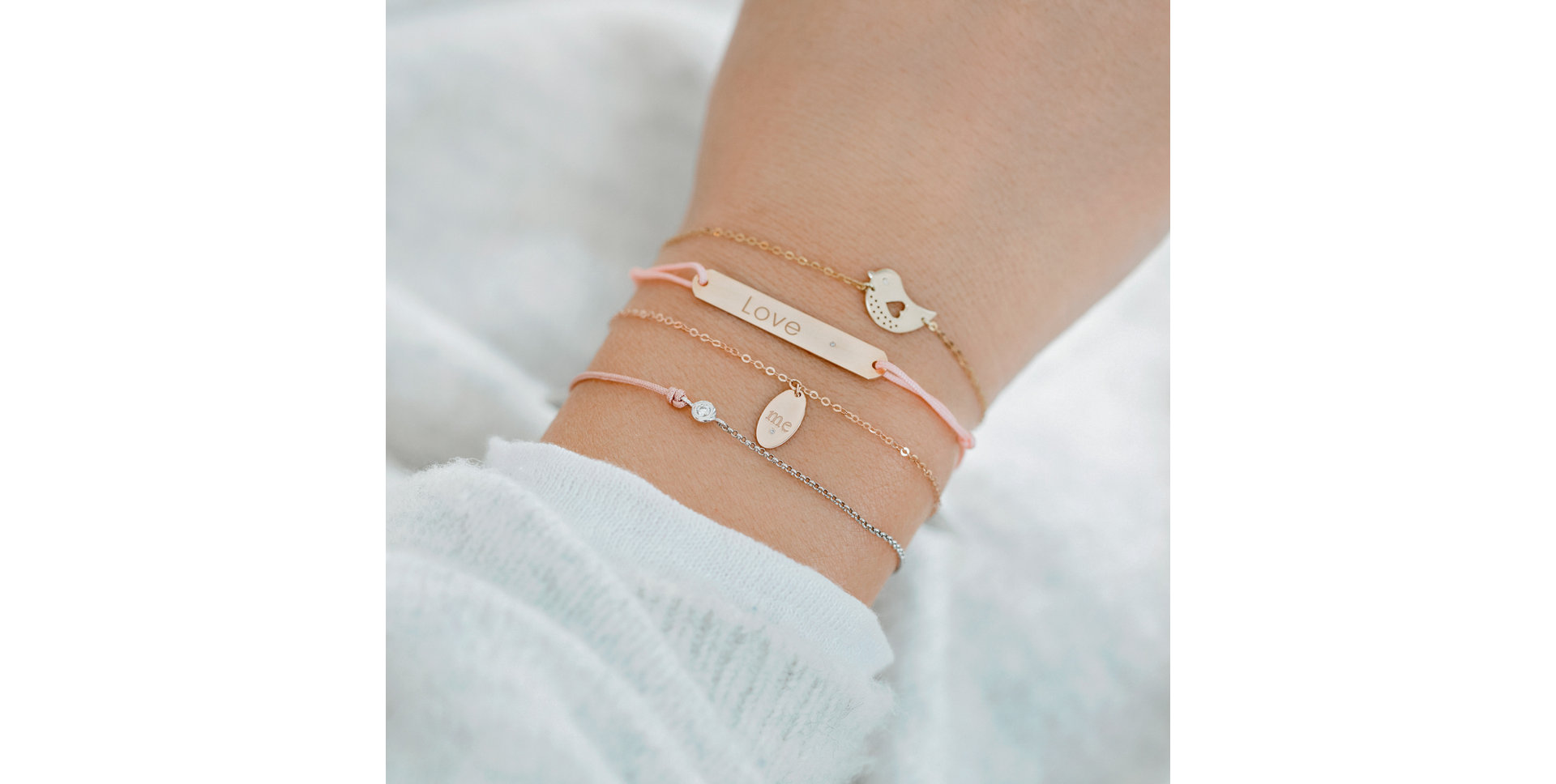 Náramek s diamantem Bird